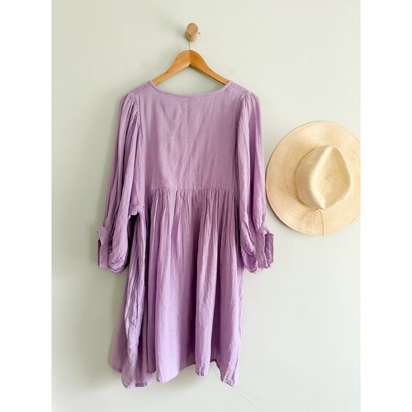 Daughters of India | Kyra Mini Dress in Lilac Gauze | Sz L - Picture 9 of 9